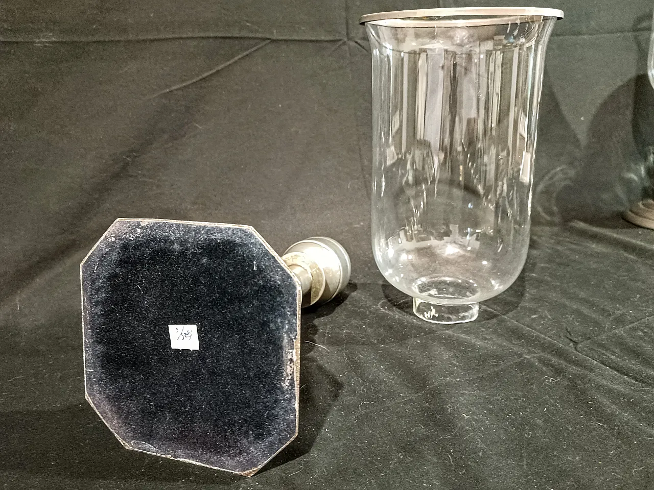 Candeliere Silverplate Paralume Vetro Soffiato, anni '60 12