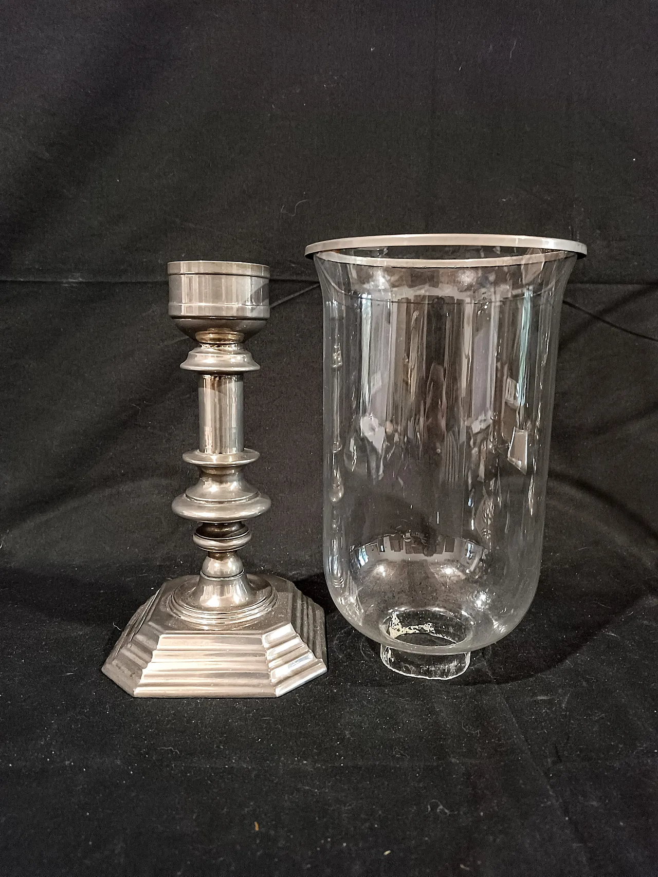 Candeliere Silverplate Paralume Vetro Soffiato, anni '60 16