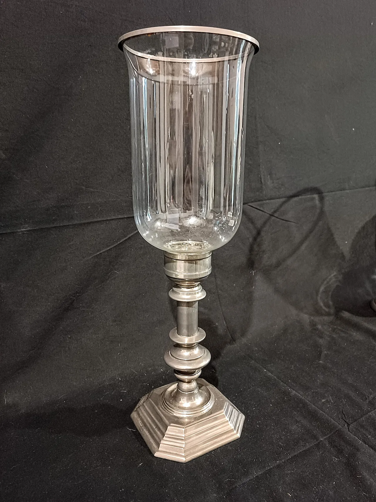 Candeliere Silverplate Paralume Vetro Soffiato, anni '60 17