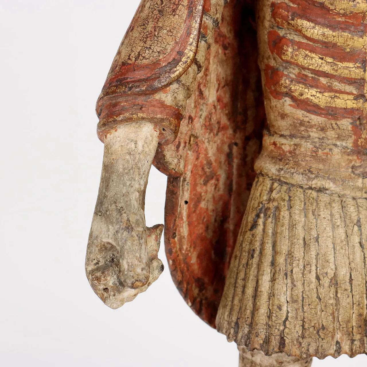 Roman soldier, painted and lacquered wooden sculpture, 18th century 5