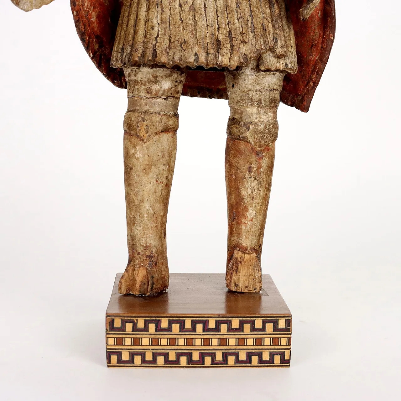 Roman soldier, painted and lacquered wooden sculpture, 18th century 6