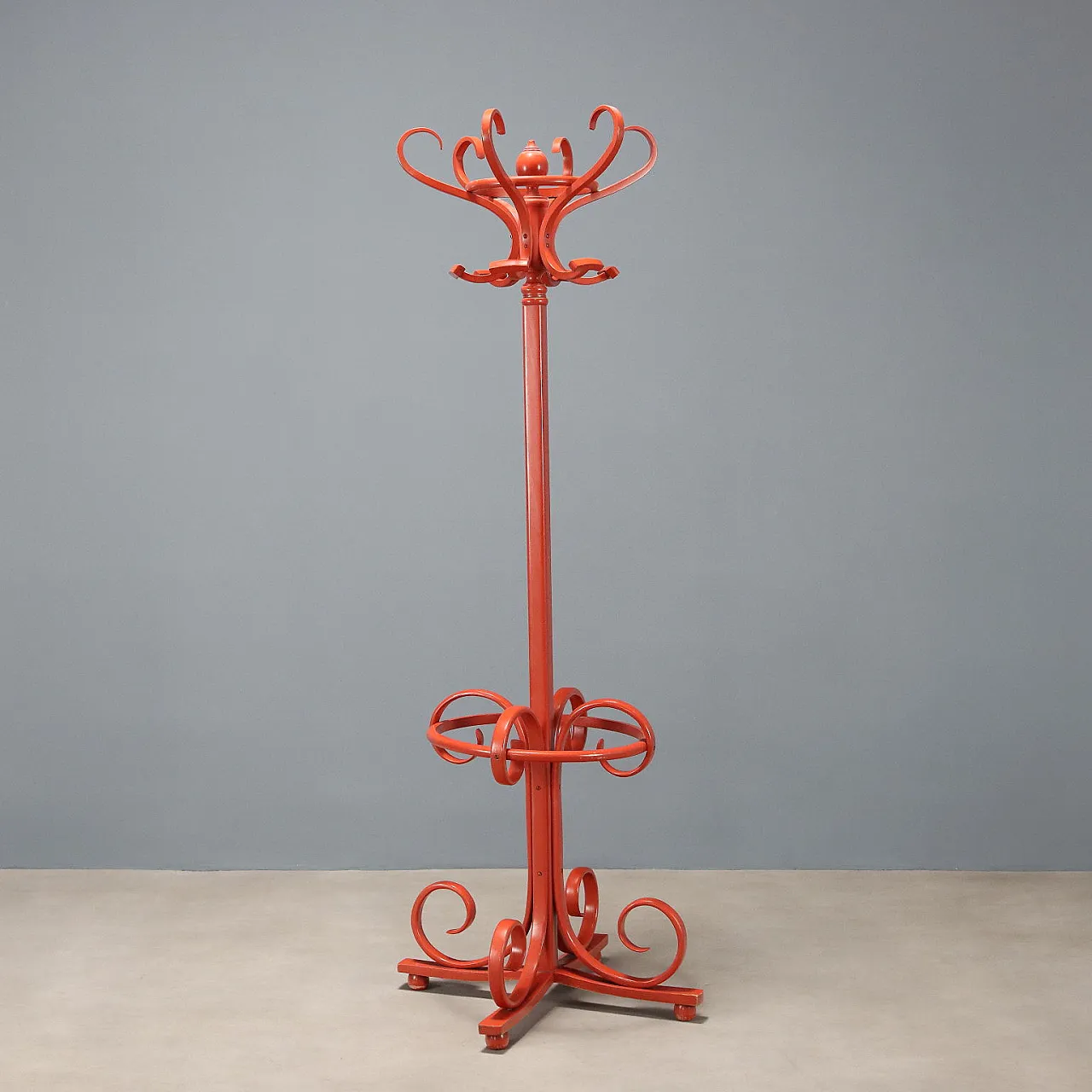 Lacquered wooden coat rack, 20th century 1
