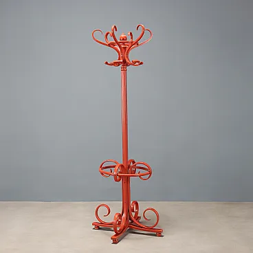 Lacquered wooden coat rack, 20th century