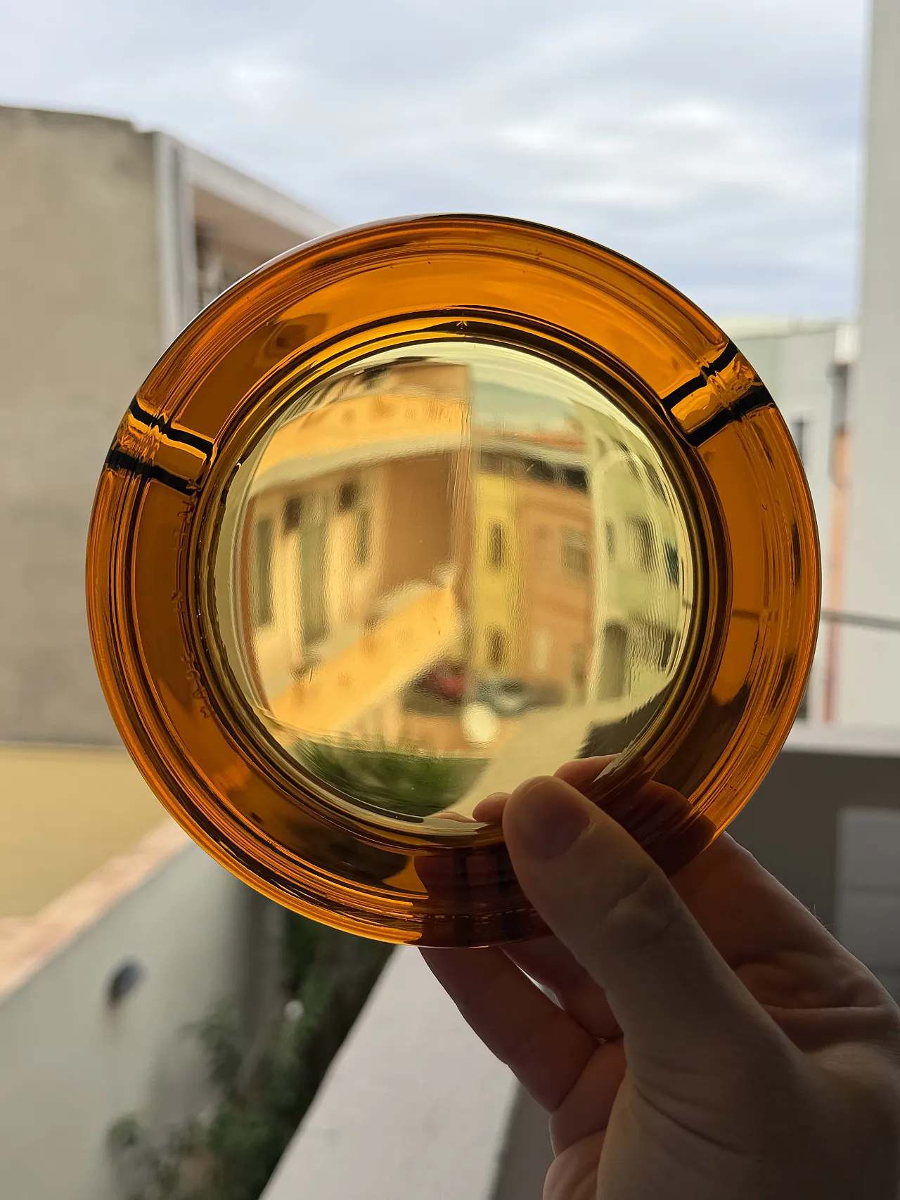 Ashtray amber glass, 50s 4