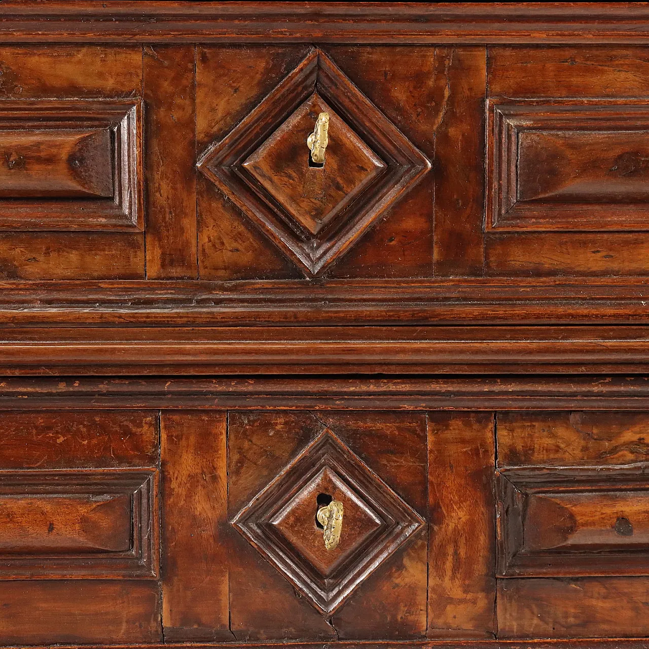 Comodino in stile barocco in legno di abete e noce, '900 6