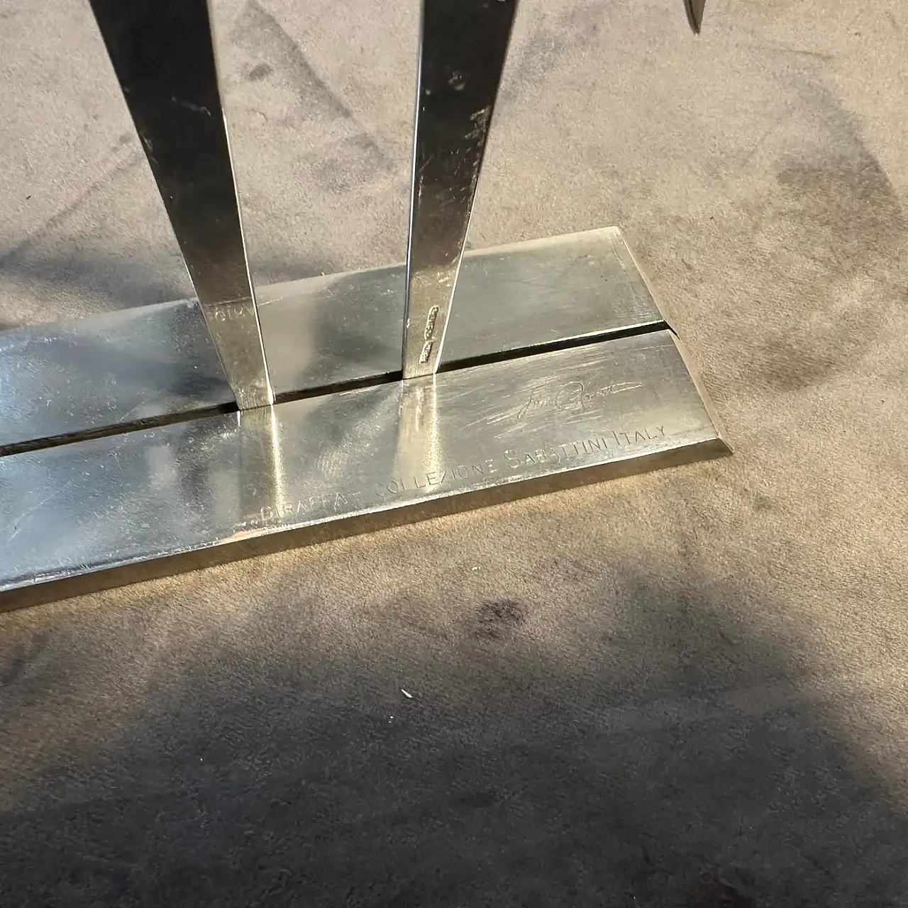 La Giraffa by Lino Sabattini, silver-plated sculpture, 1990s 1