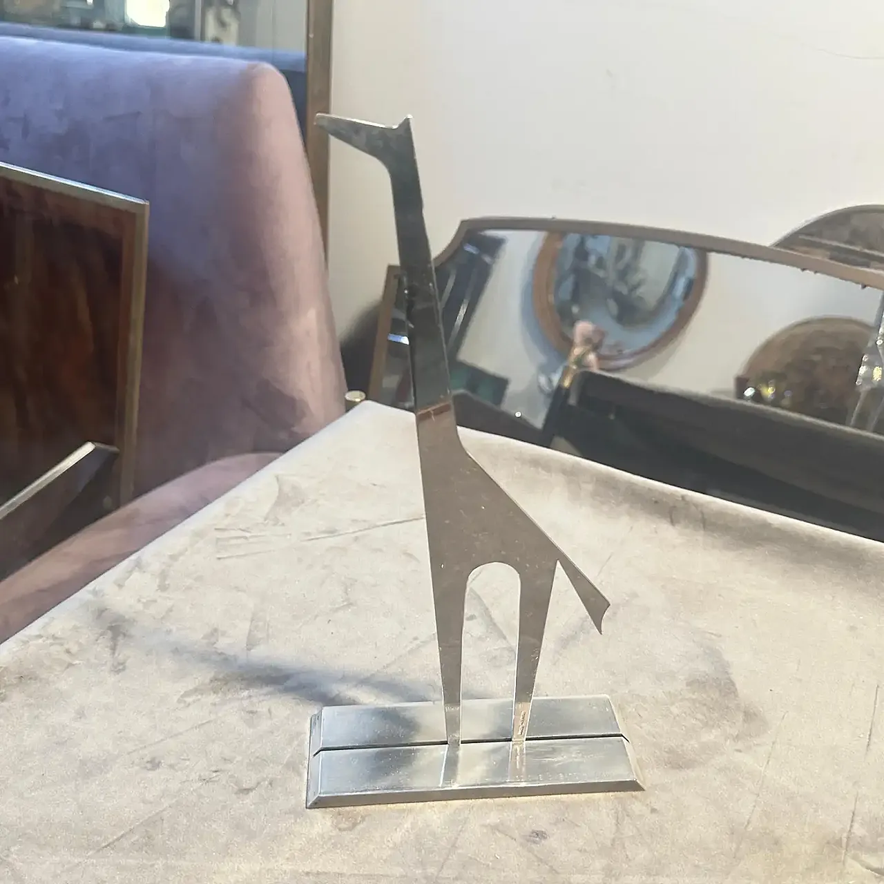 La Giraffa by Lino Sabattini, silver-plated sculpture, 1990s 11