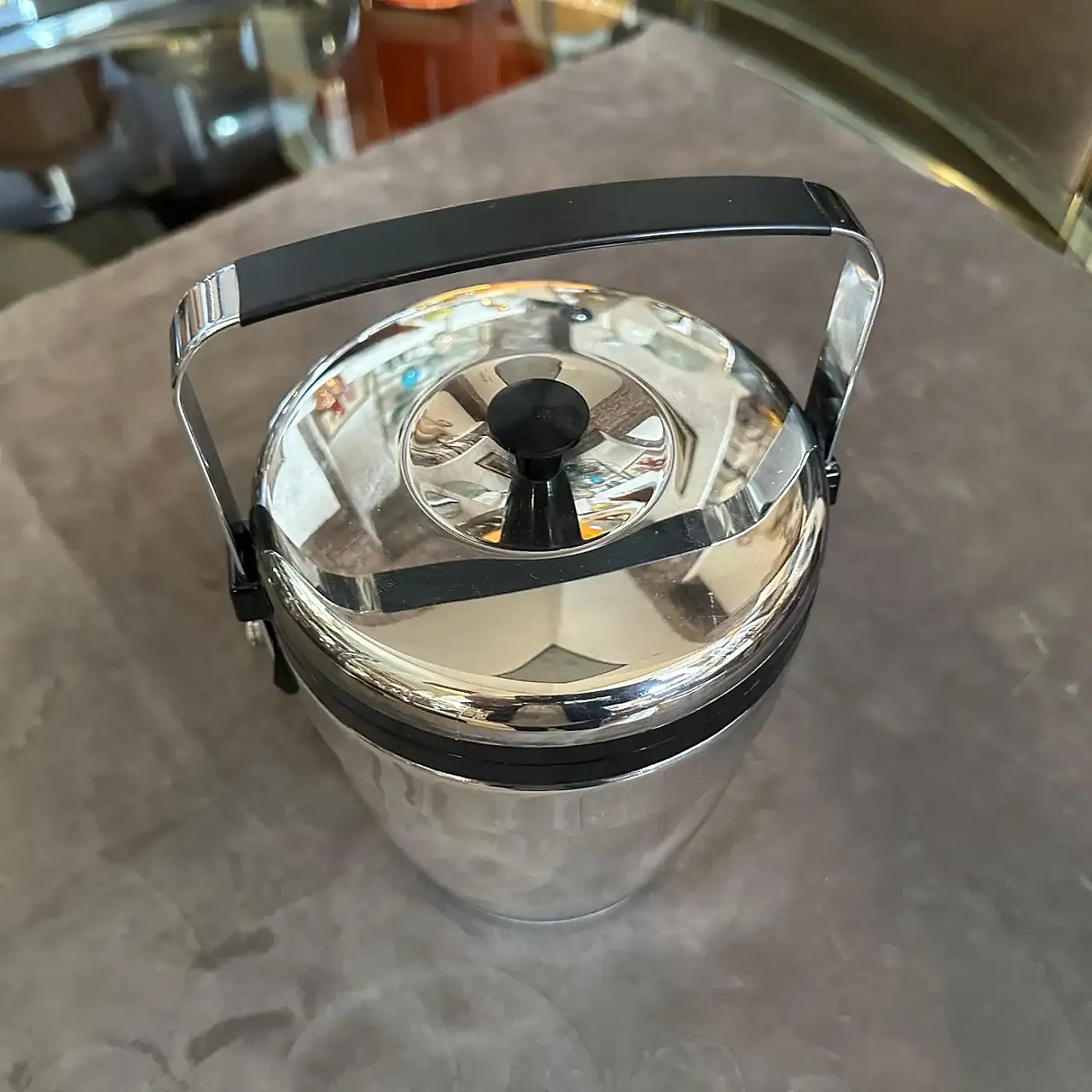 Secchiello per il ghiaccio in metallo e plastica di Erhard, anni '70 2