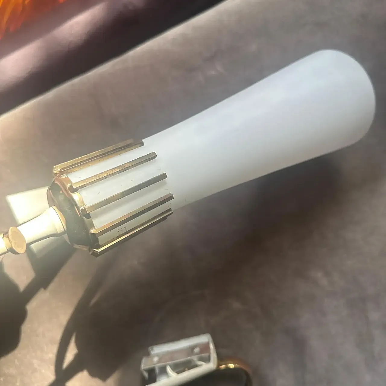 Pair of brass and glass wall lamps in Stilnovo style, 1950s 8