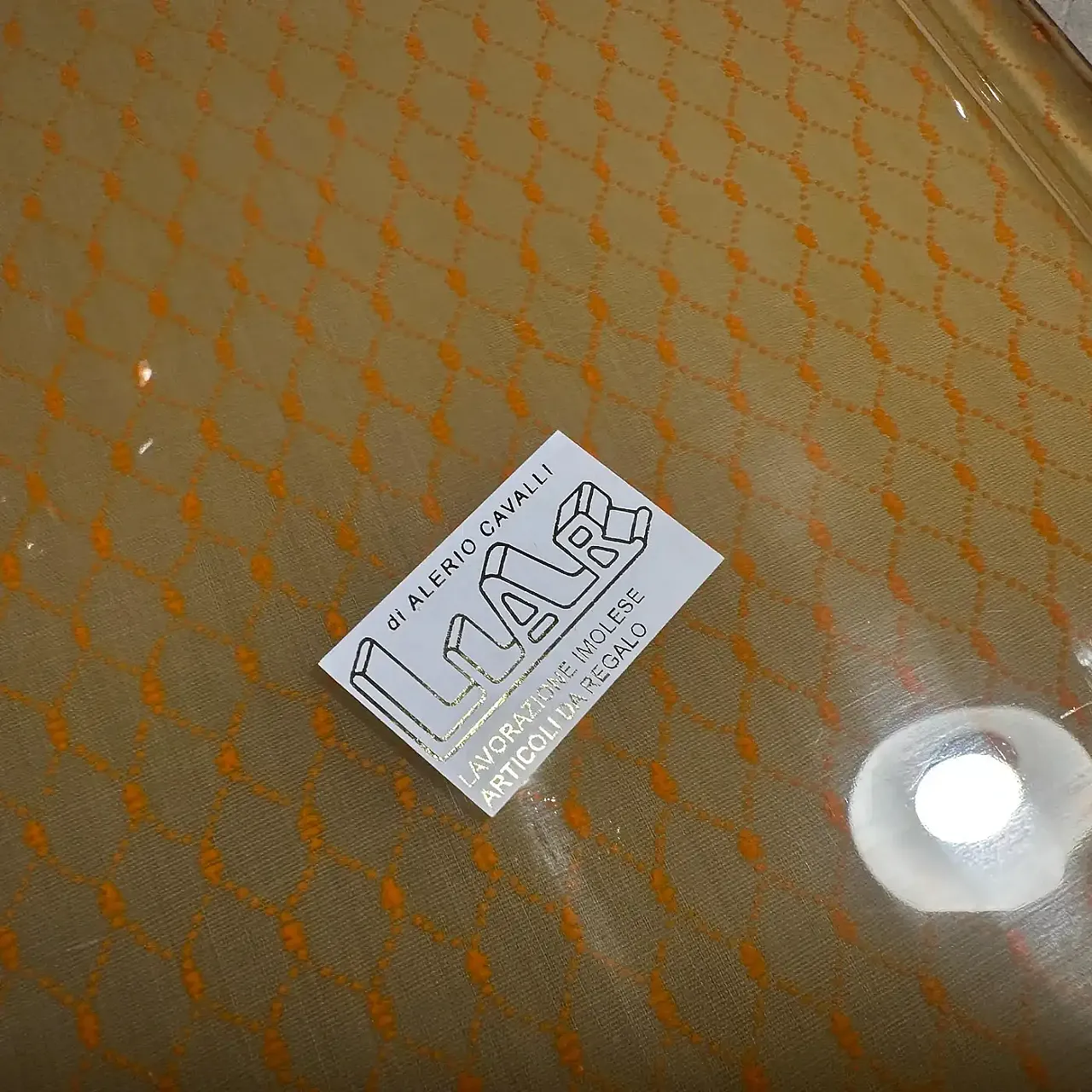 Vassoio in ottone e plexiglass di Liar of A. Cavalli, anni '70 7