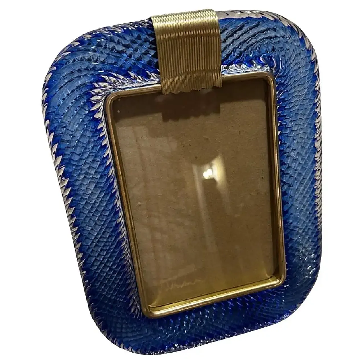 Barovier Art Deco frame in Murano glass and brass, 1990s 1