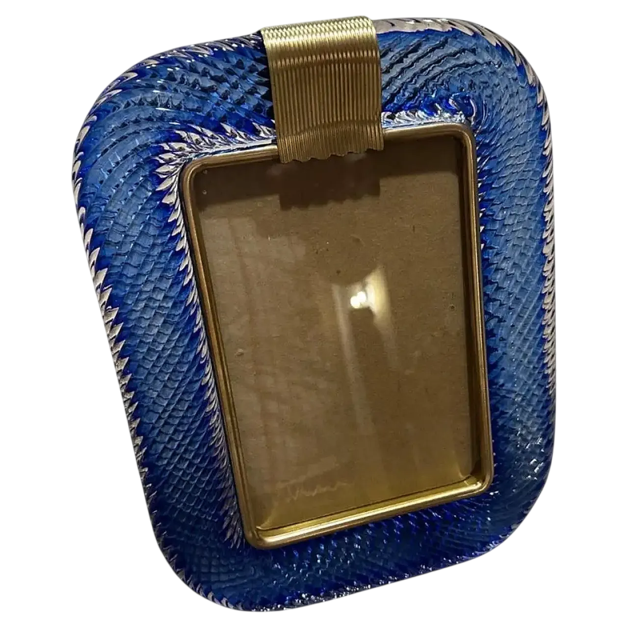 Barovier Art Deco frame in Murano glass and brass, 1990s 8