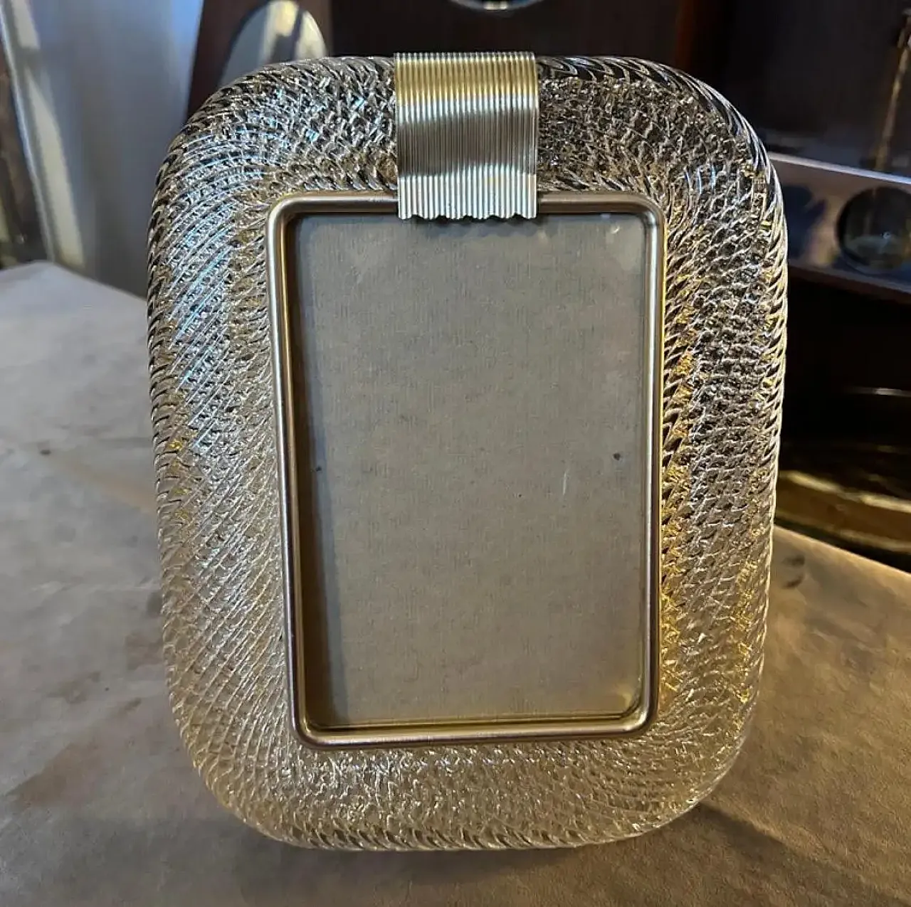 Barovier Art Deco style frame in Murano glass, 1980s 2