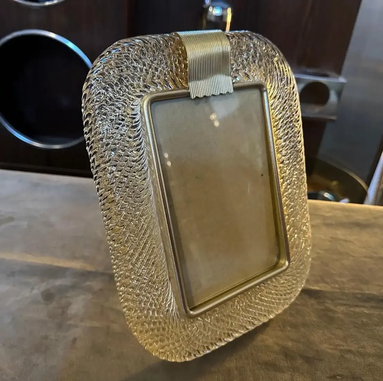 Barovier Art Deco style frame in Murano glass, 1980s 8