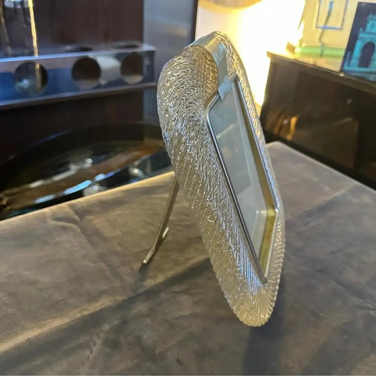 Barovier Art Deco style frame in Murano glass, 1980s 9