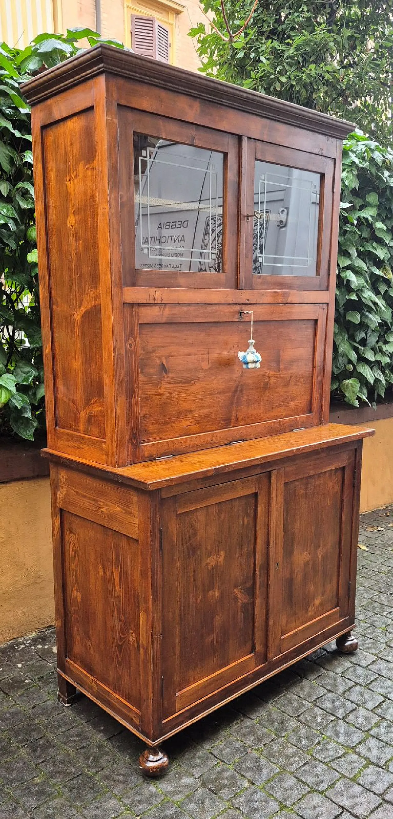 Pine wood pantry sideboard with flap door, 19th century 1