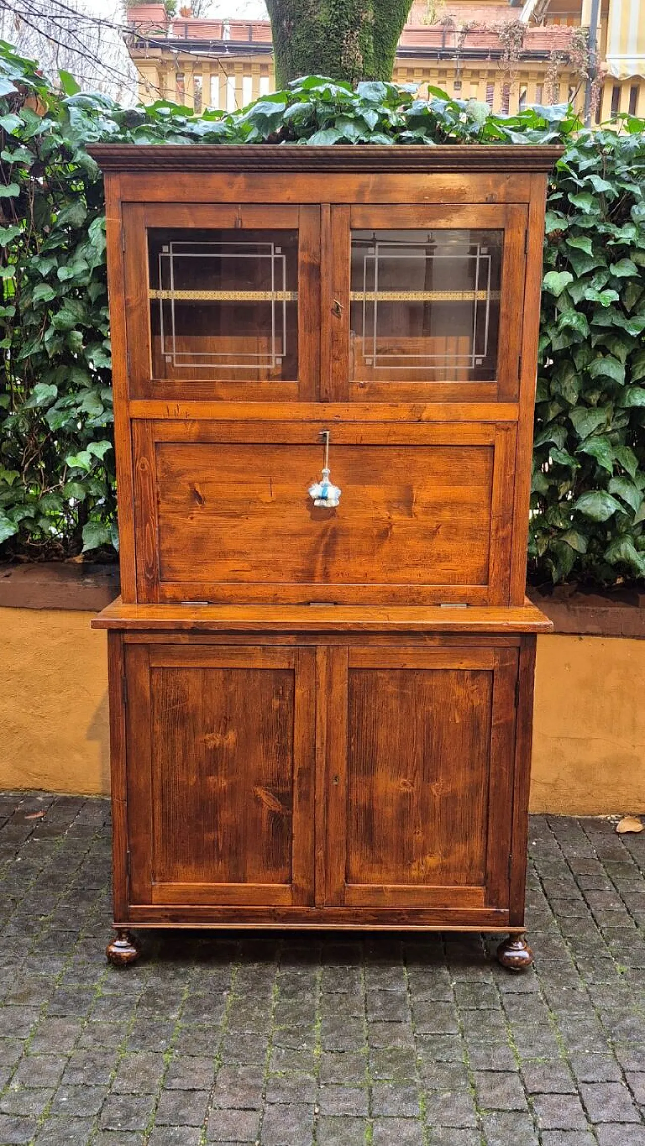 Pine wood pantry sideboard with flap door, 19th century 2