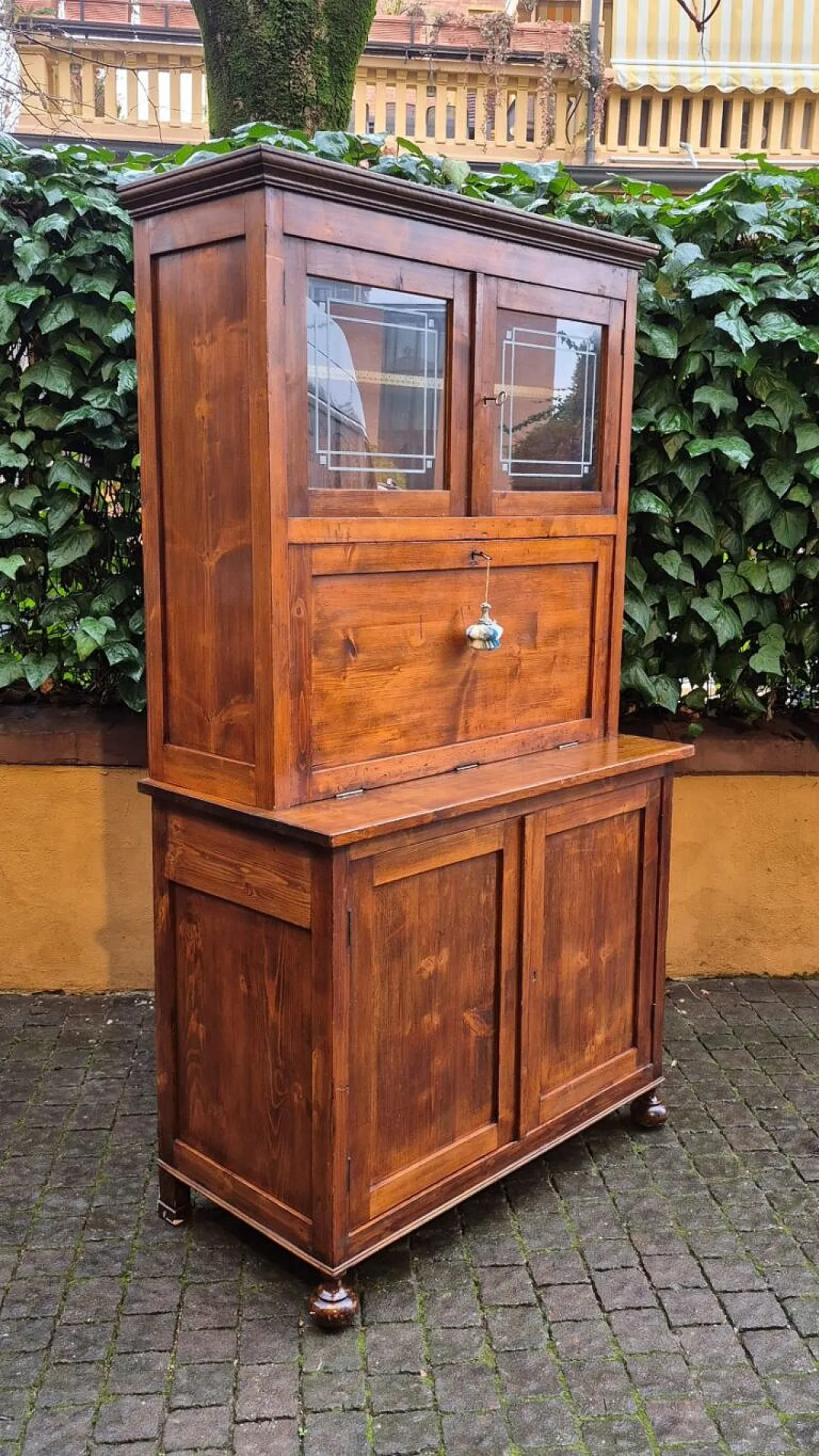 Pine wood pantry sideboard with flap door, 19th century 4