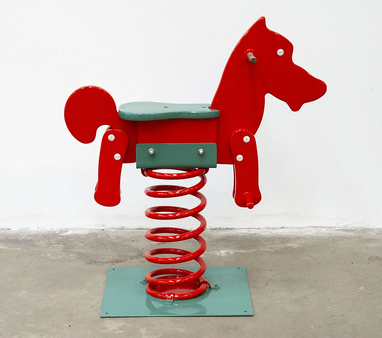 Cavallino a molla, gioco da giardino, '900 1