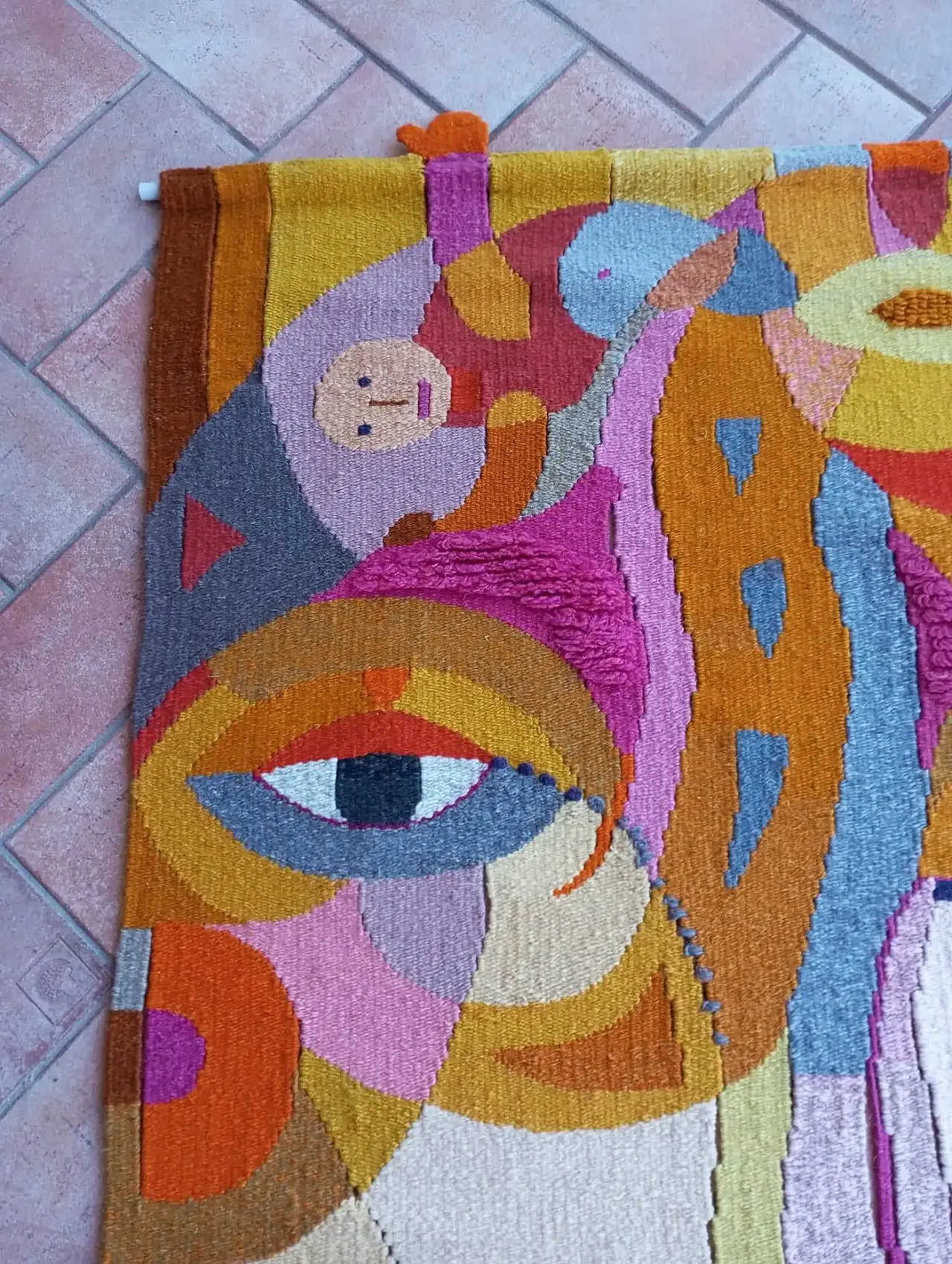 Figurative tapestry Frau Eldwing by D. Petry Wandres, 1970s 4