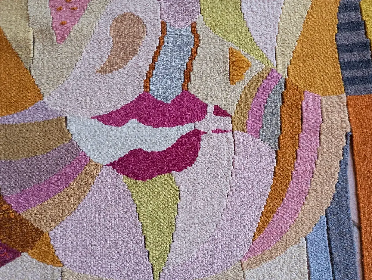 Figurative tapestry Frau Eldwing by D. Petry Wandres, 1970s 5