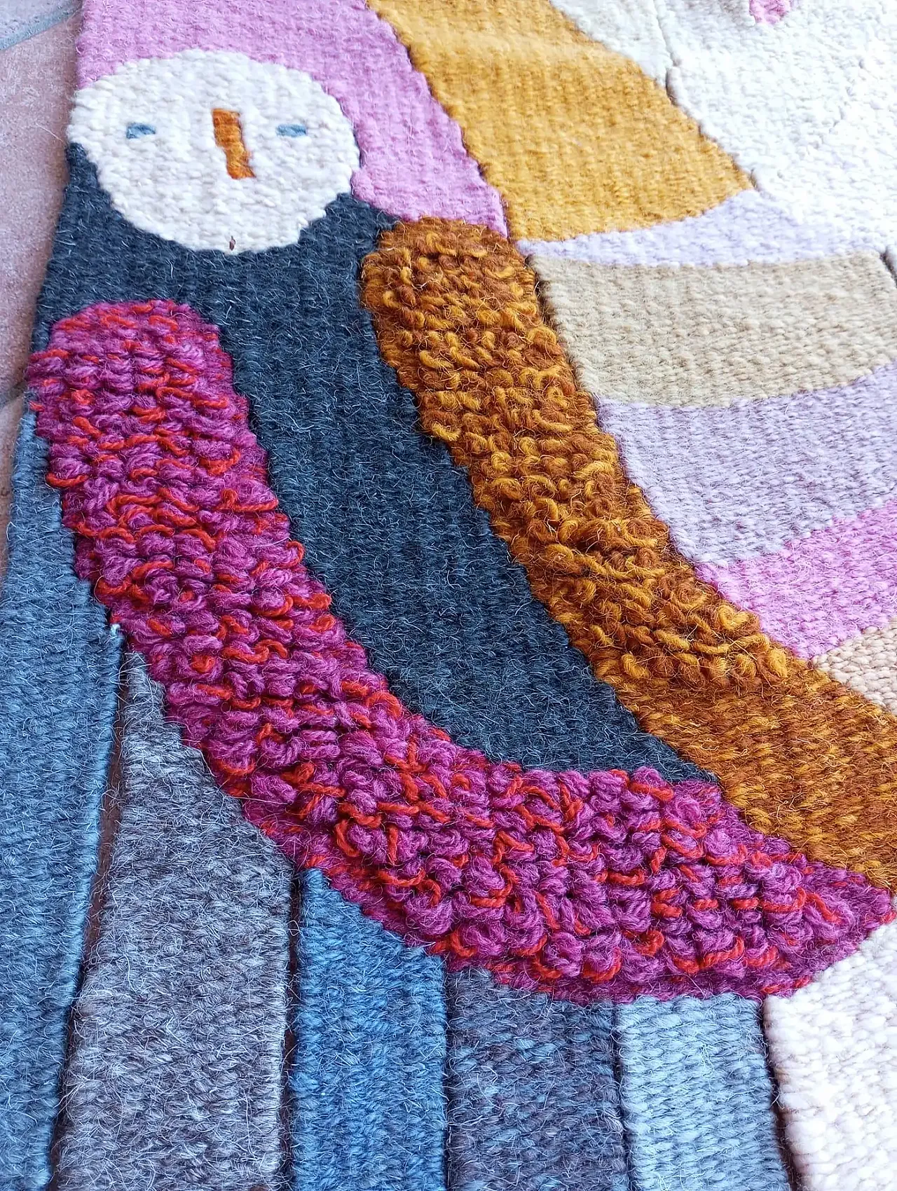 Figurative tapestry Frau Eldwing by D. Petry Wandres, 1970s 6