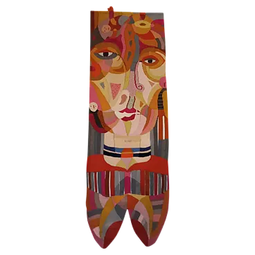 Figurative tapestry Frau Eldwing by D. Petry Wandres, 1970s