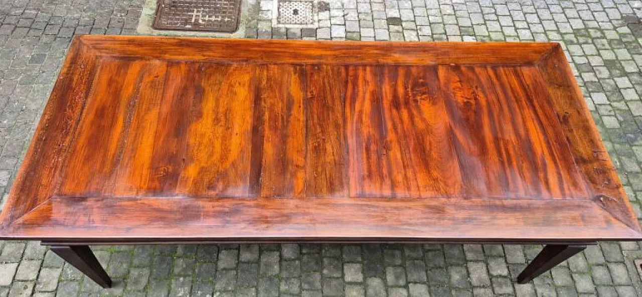 Louis XVI style walnut and cherry wood table, 19th century 9