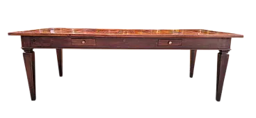 Louis XVI style walnut and cherry wood table, 19th century