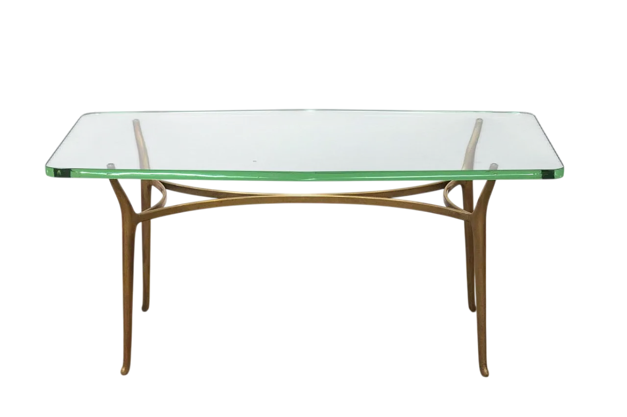 Tavolino in ottone e vetro temprato, '900 9