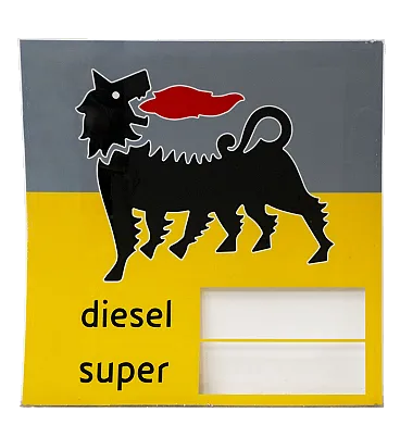 Agip, pannello stazione di servizio in plexiglass, anni '90