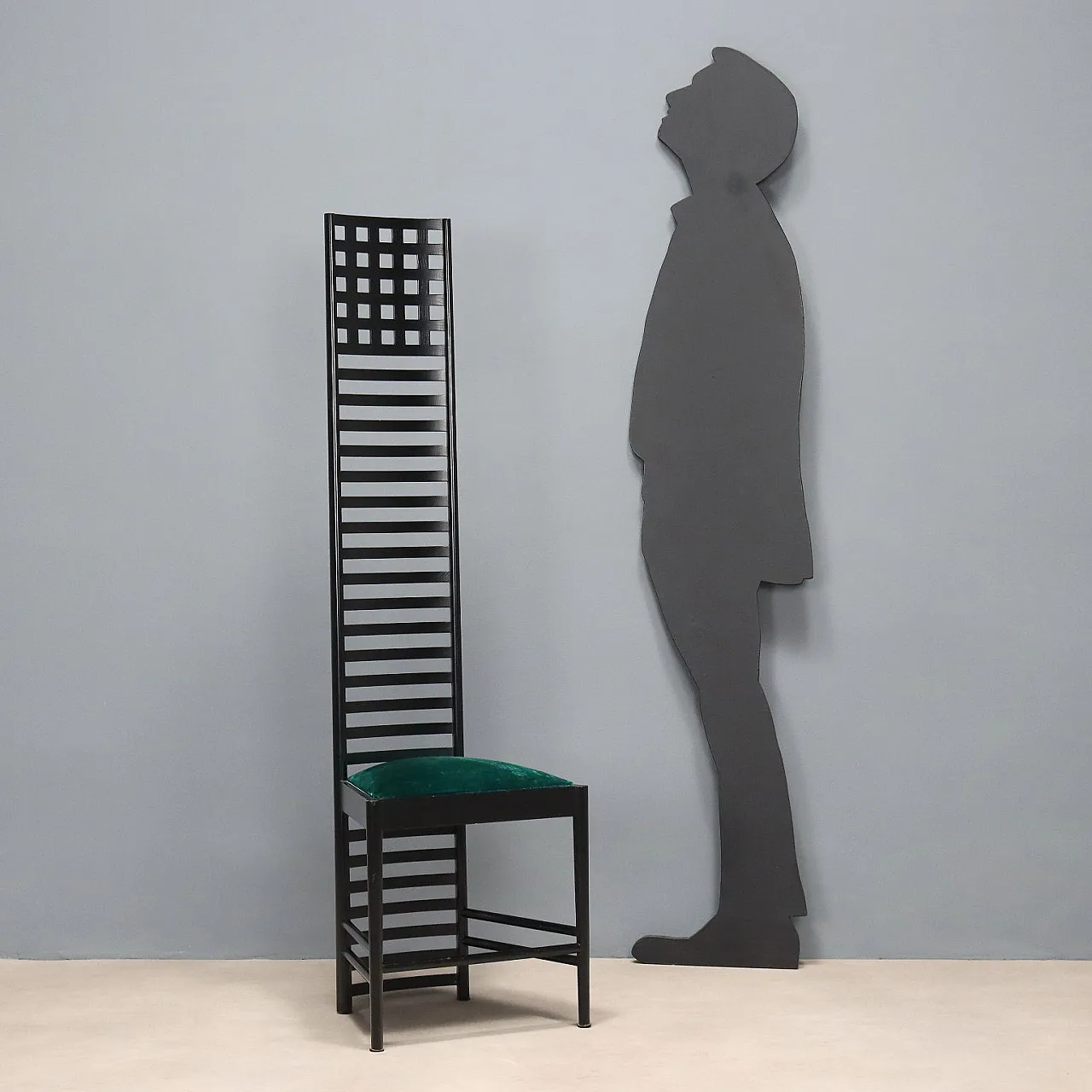 Sedia in legno di frassino e rivestimento in velluto, '900 2