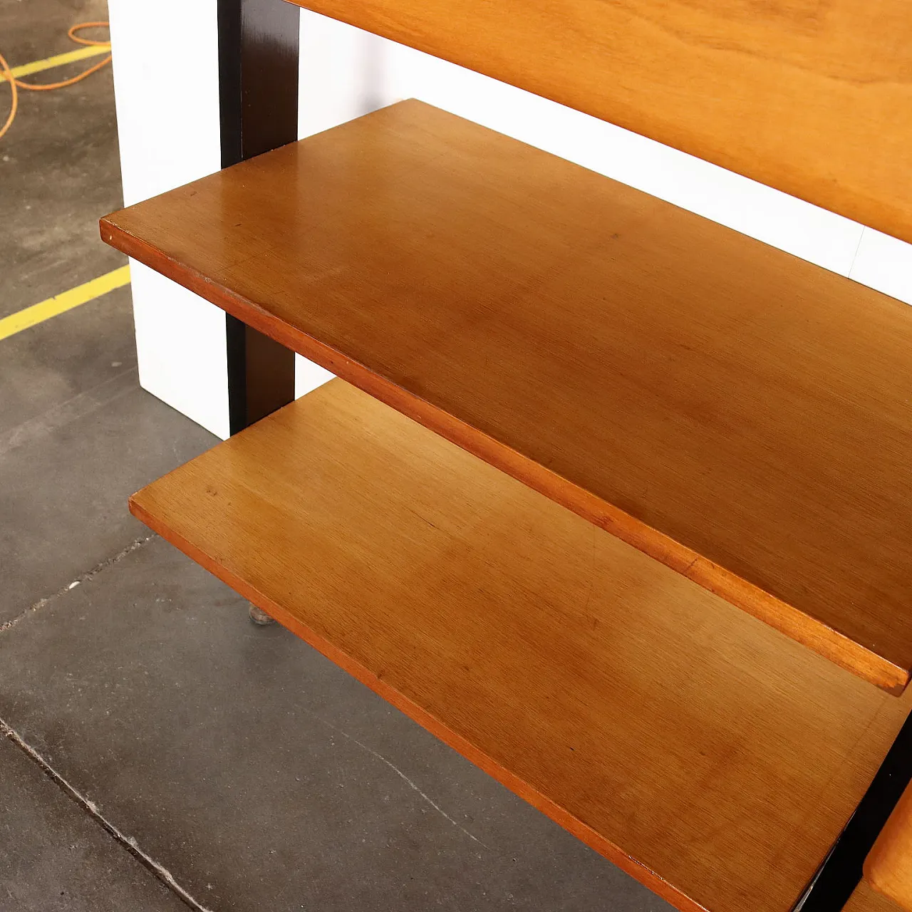 Stained wood and enameled metal bookcase, 20th century 8