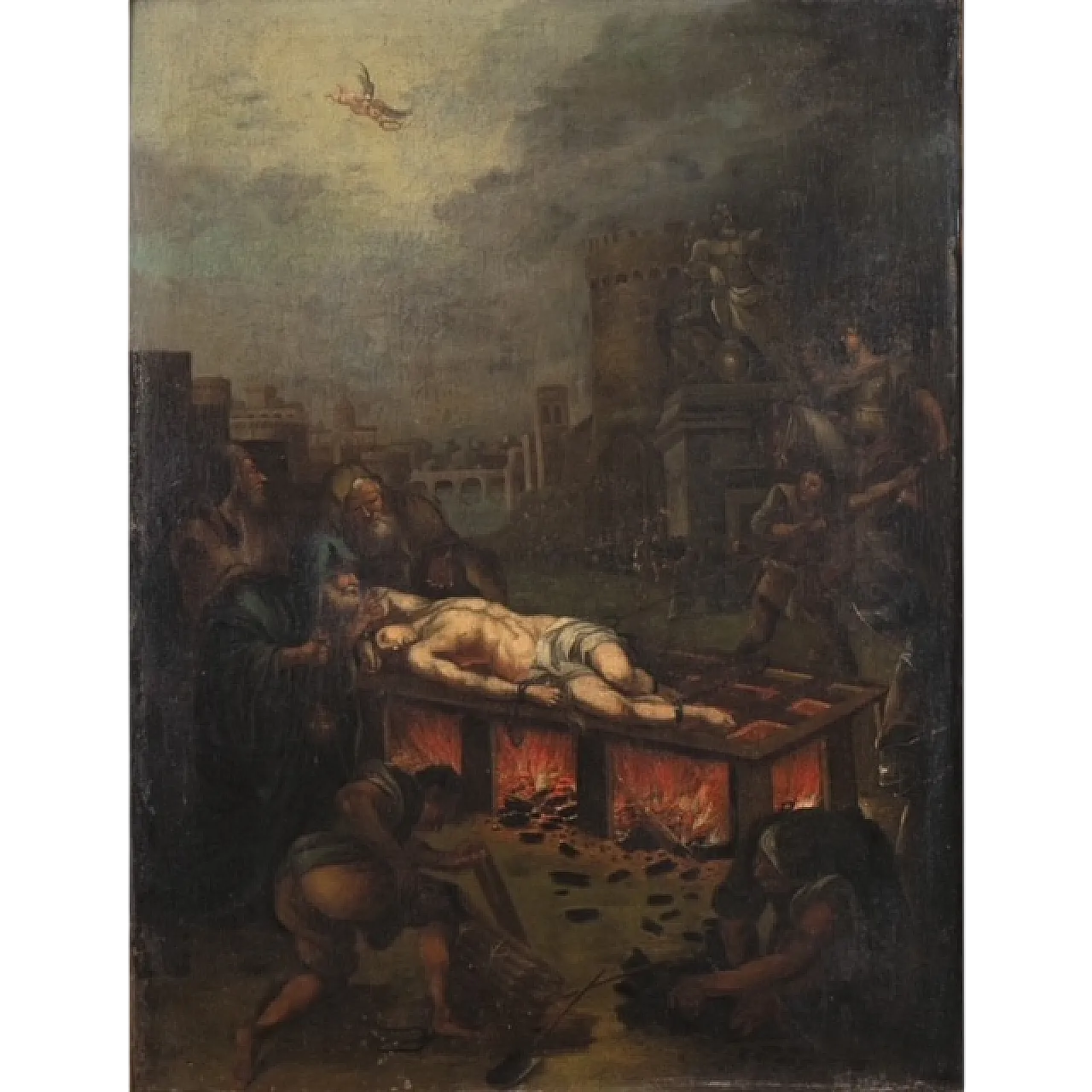 Oil on canvas The martyrdom of St. Lawrence, 17th century 4