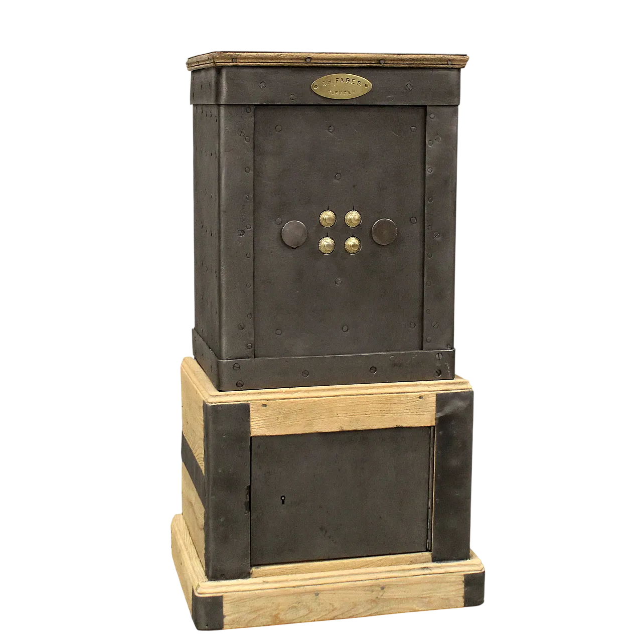 Cassaforte in ferro e legno , fine '800 13