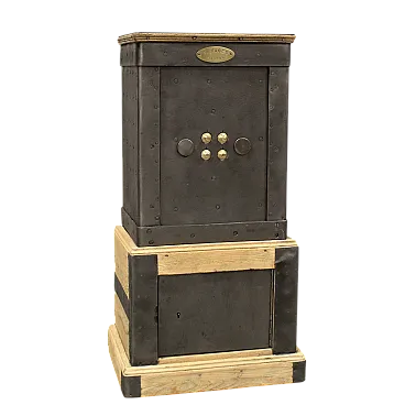 Cassaforte in ferro e legno , fine '800