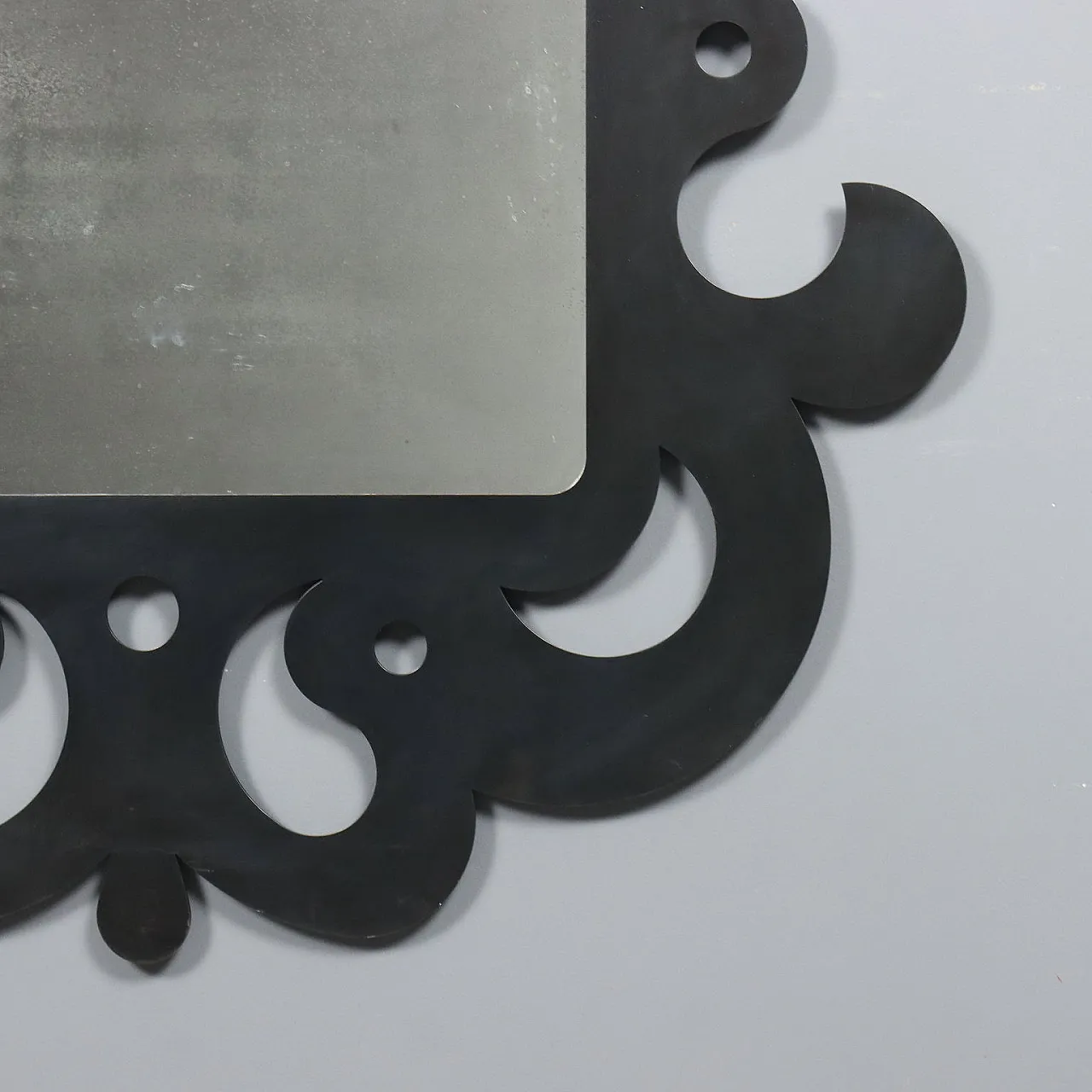 Specchio in ferro traforato con volute e smalti, '900 6