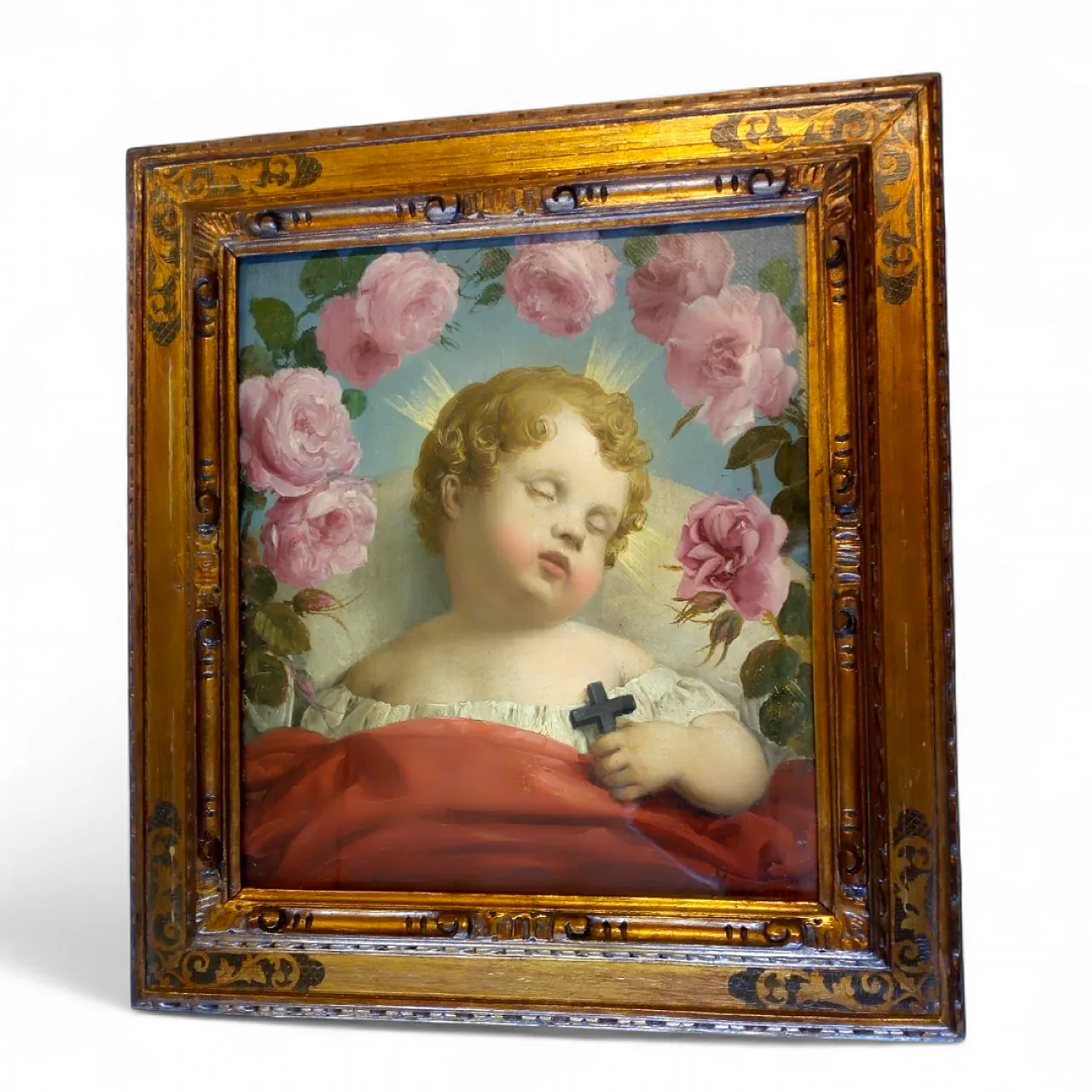 Italian school Signed A. Inganni Sleeping Baby Jesus, 19th century 1