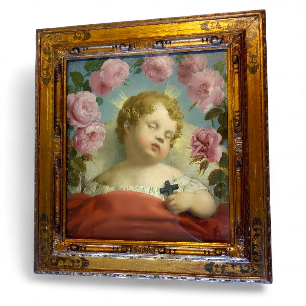 Italian school Signed A. Inganni Sleeping Baby Jesus, 19th century 2