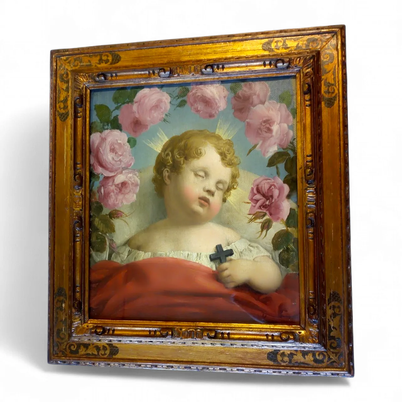 Italian school Signed A. Inganni Sleeping Baby Jesus, 19th century 3