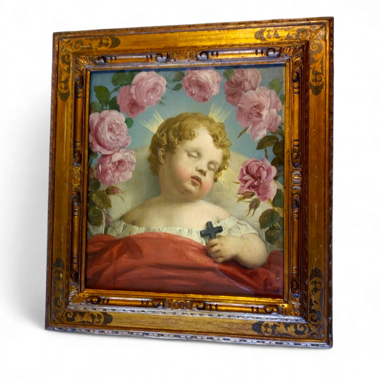 Italian school Signed A. Inganni Sleeping Baby Jesus, 19th century 5