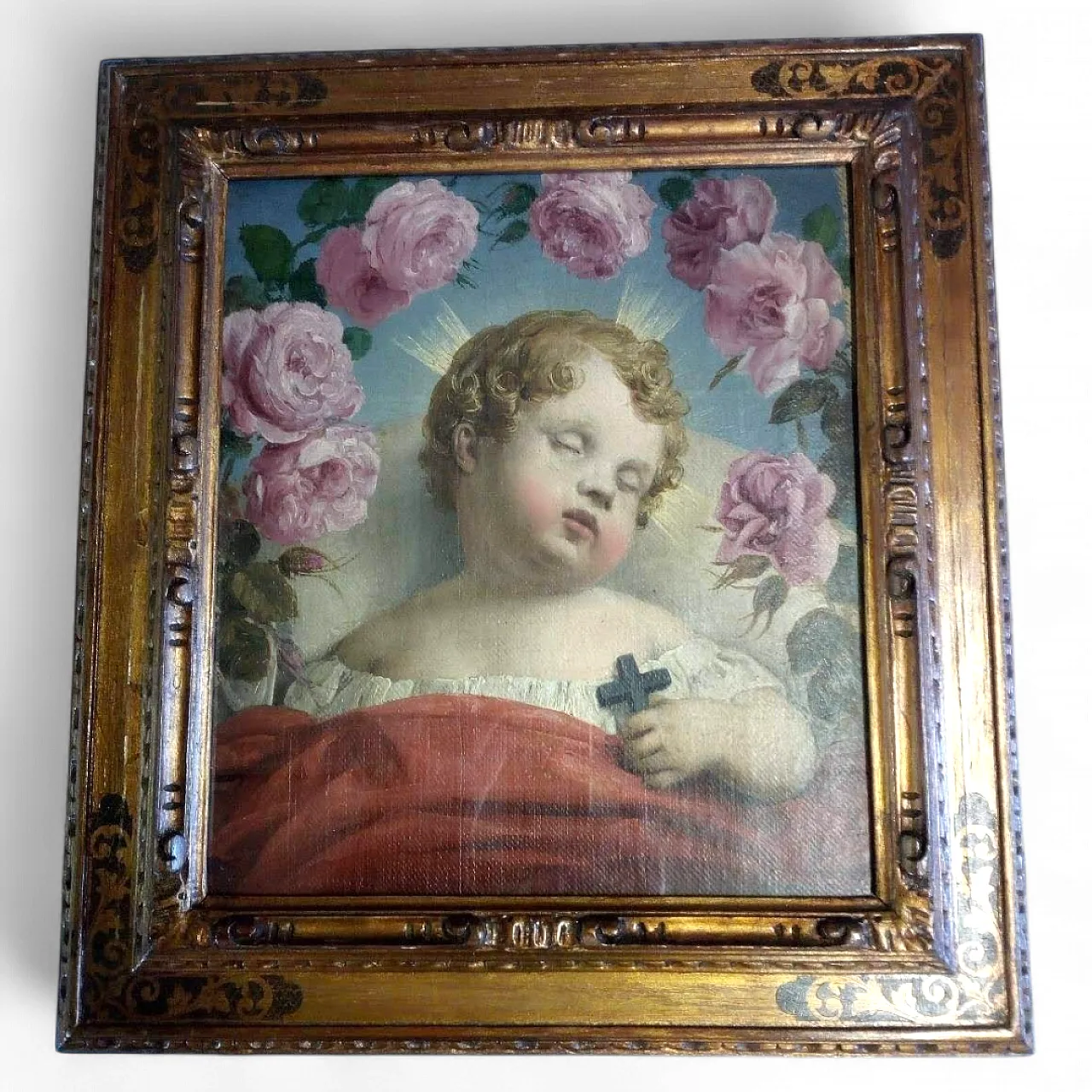 Italian school Signed A. Inganni Sleeping Baby Jesus, 19th century 7