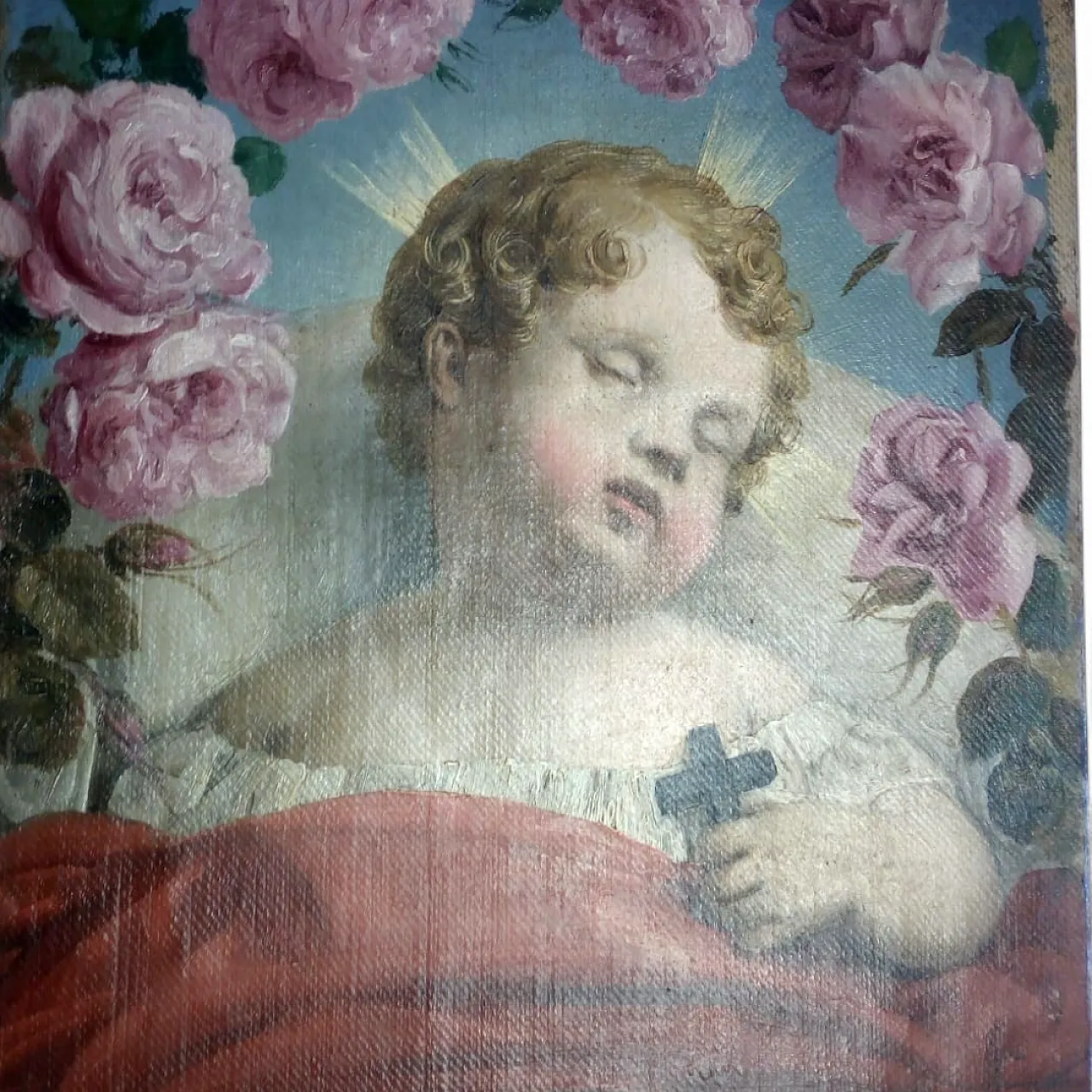 Italian school Signed A. Inganni Sleeping Baby Jesus, 19th century 9