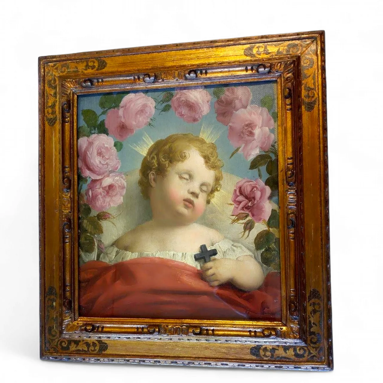 Italian school Signed A. Inganni Sleeping Baby Jesus, 19th century 15