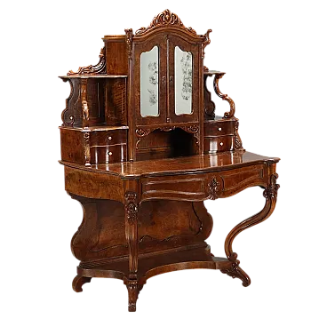 Scrittoio Luigi Filippo in noce e semiminima, '800