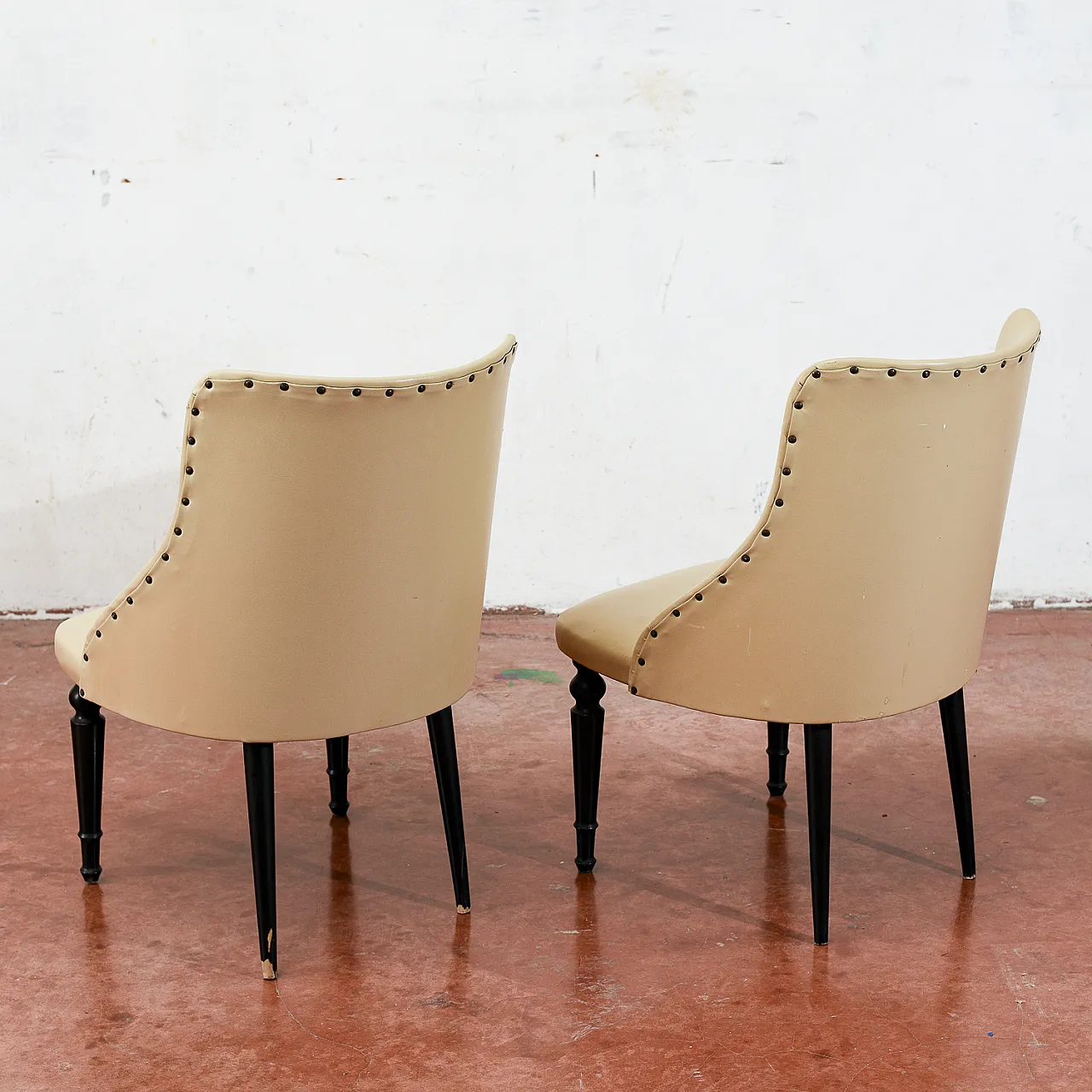 Coppia di poltroncine in similpelle stile Amedeo Cassina, '900 7