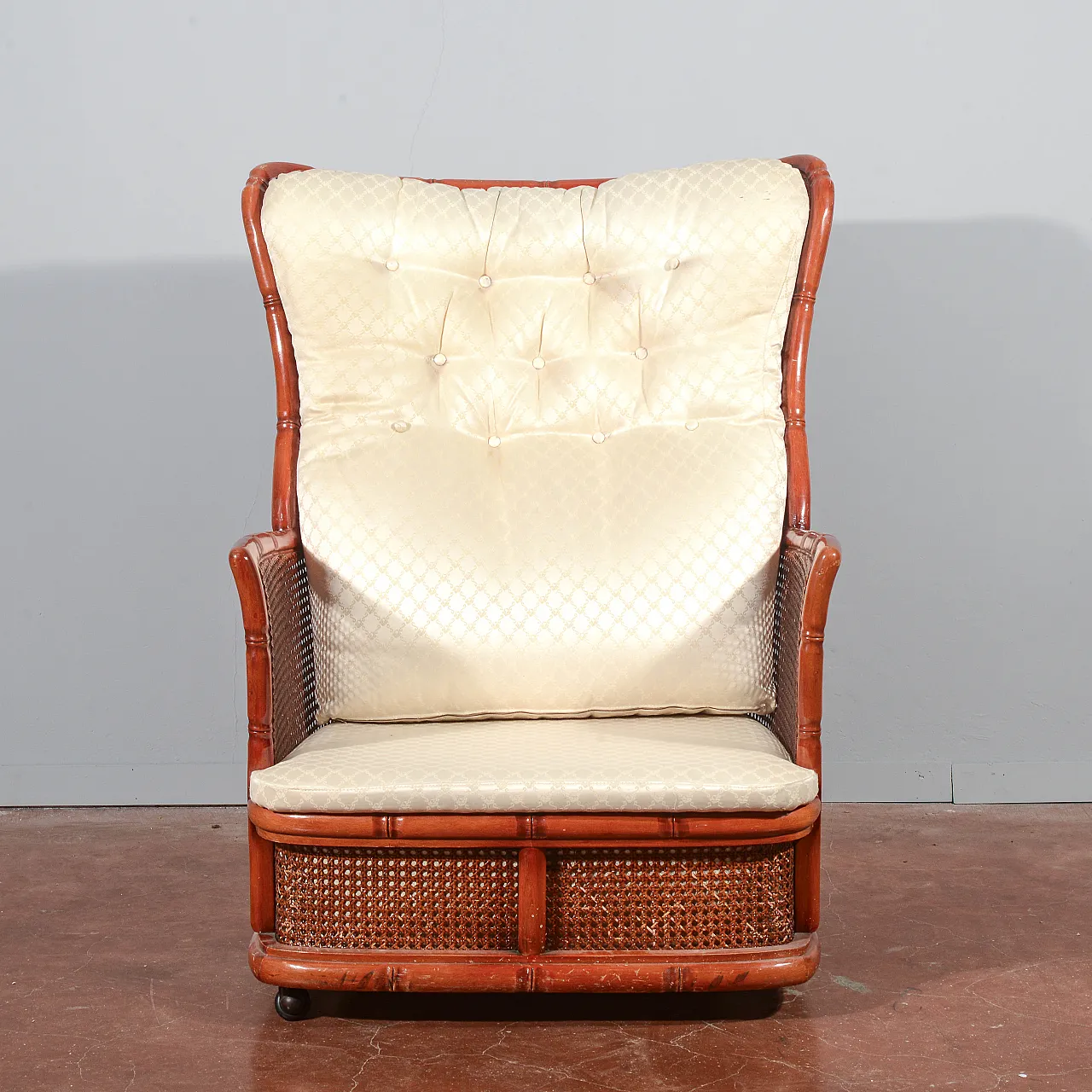 Poltrona in vimini e bambù, anni '80 1