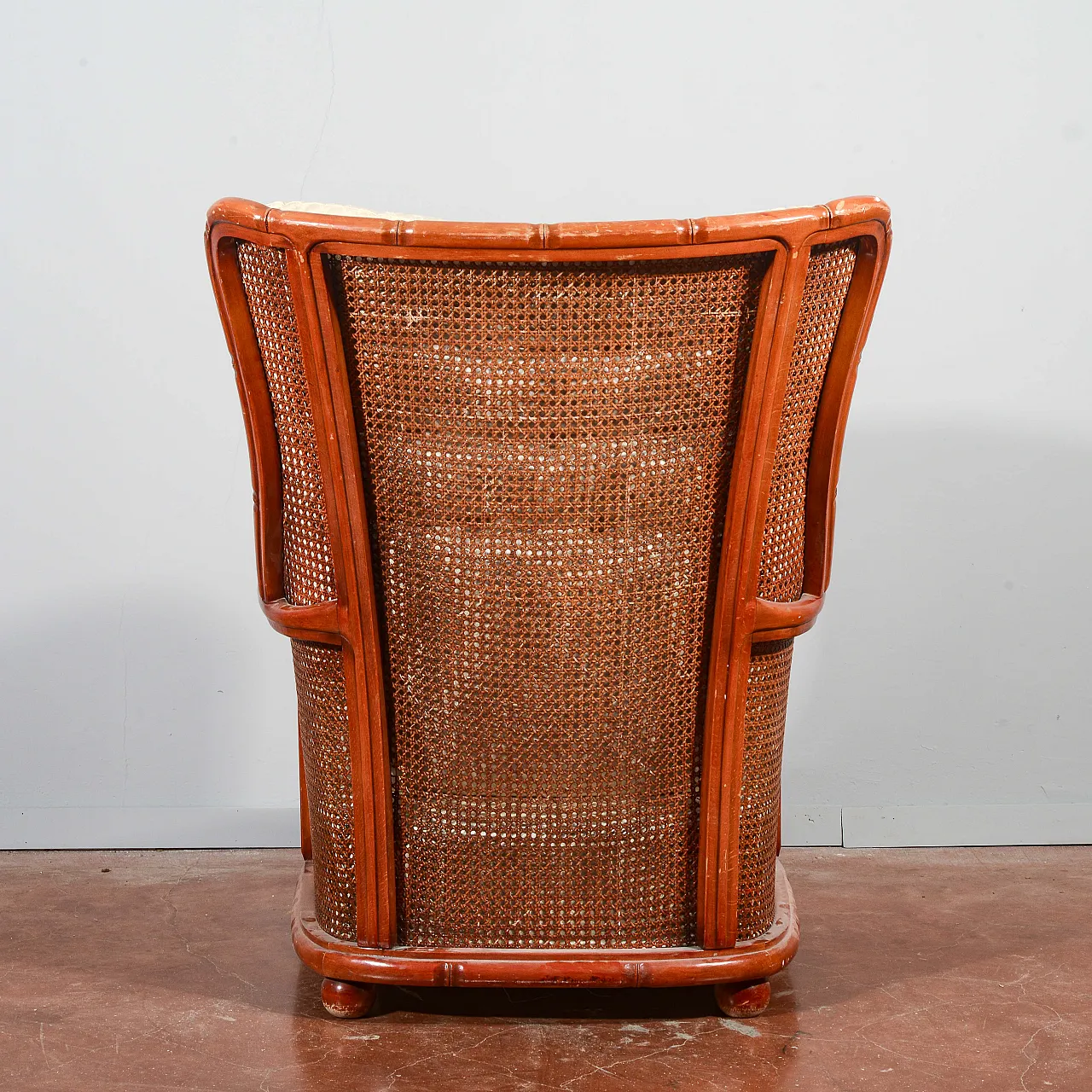 Poltrona in vimini e bambù, anni '80 5