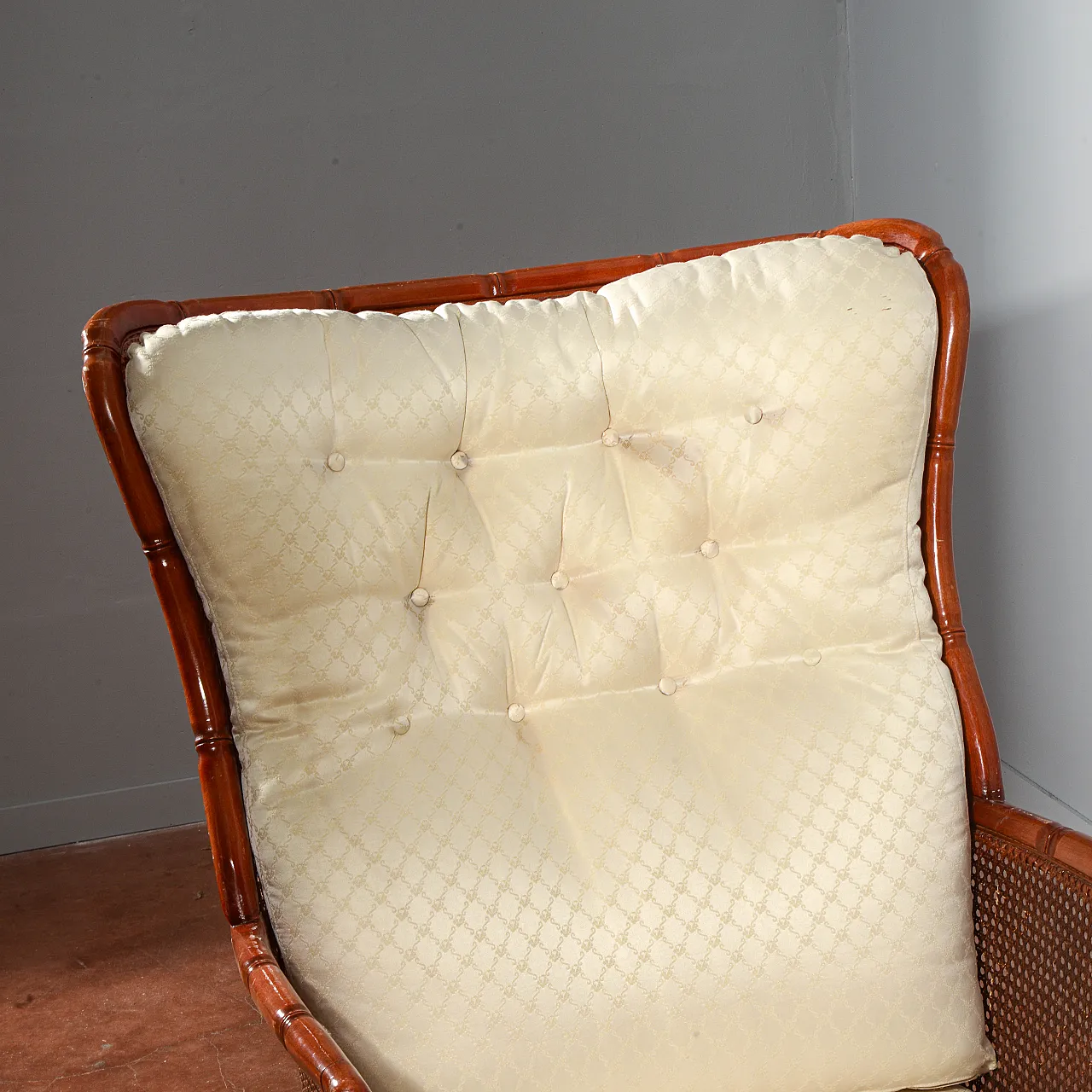 Poltrona in vimini e bambù, anni '80 7