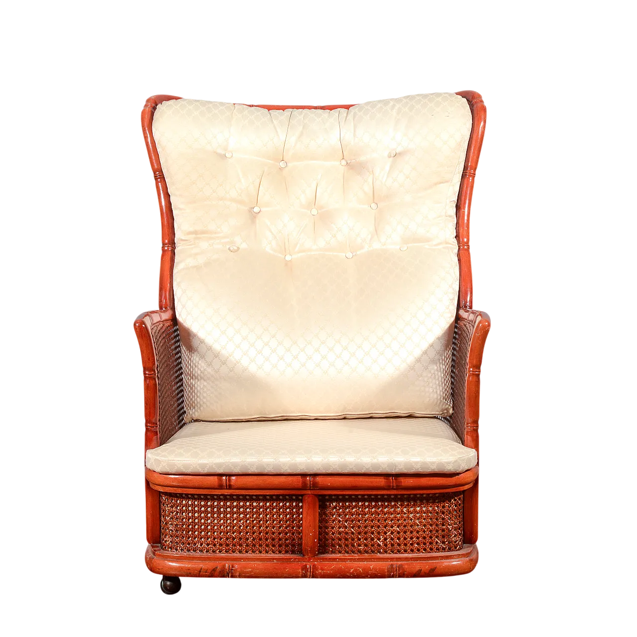 Poltrona in vimini e bambù, anni '80 9